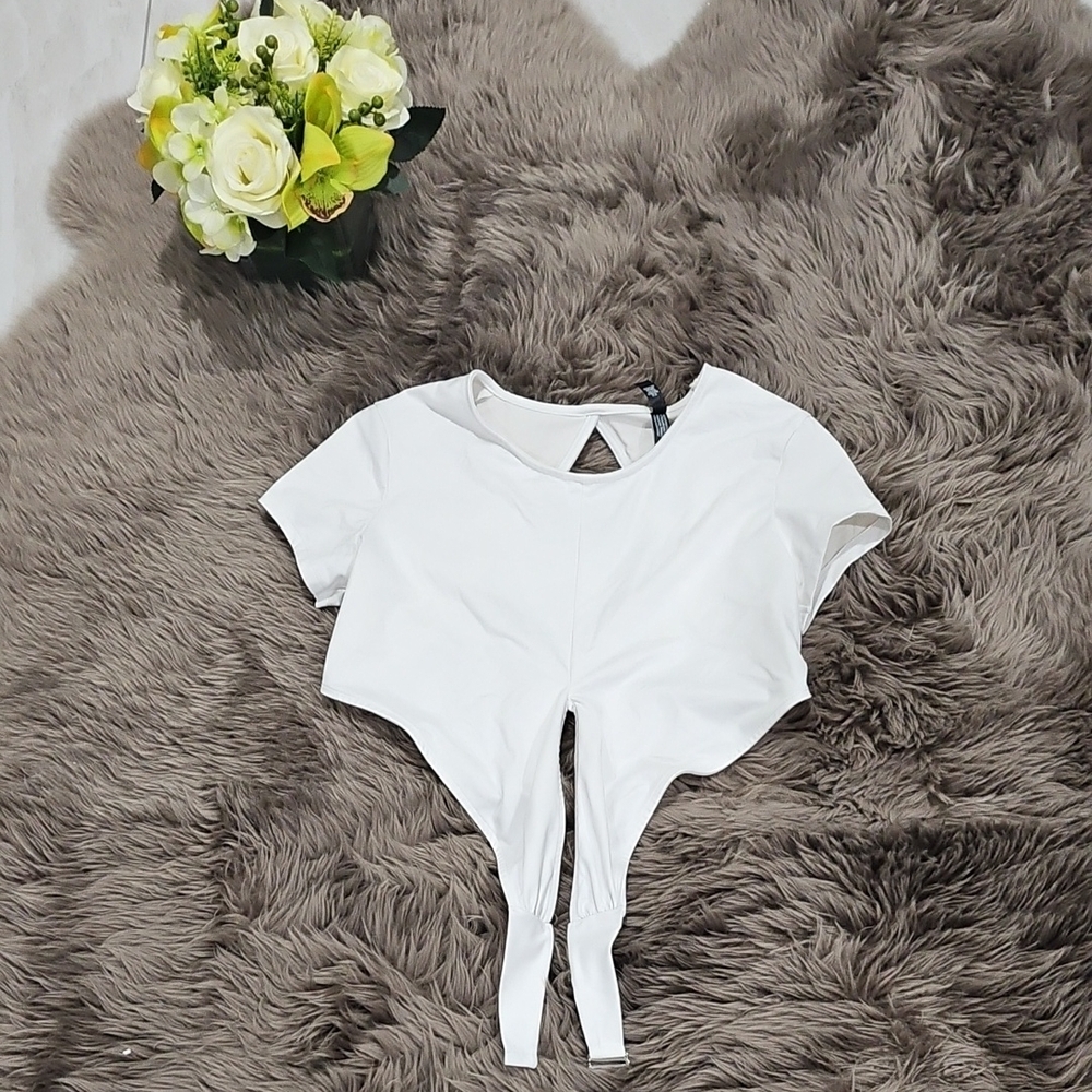 White Tie-Front Crop Top